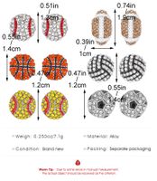1 Pair Streetwear Sports Basketball Football Inlay Alloy Artificial Diamond Ear Studs main image 2