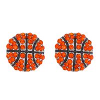1 Pair Streetwear Sports Basketball Football Inlay Alloy Artificial Diamond Ear Studs sku image 5