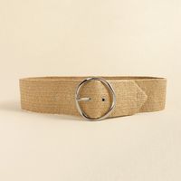 Vacation Modern Style Classic Style Solid Color Alloy Straw Buckle Women's Woven Belts main image 1