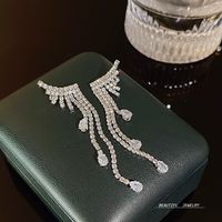 1 Pair Sweet Simple Style Wings Inlay Copper Artificial Diamond Drop Earrings main image 7
