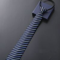 Simple Style Stripe Solid Color Polyester Yarn Men's Tie sku image 1