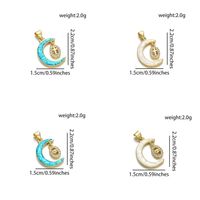 1 Pièce Le Cuivre Zircon Traverser Lune Forme De Cœur Pendentif main image 2