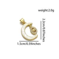 1 Piece Copper Zircon Cross Moon Heart Shape Pendant sku image 6