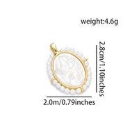 1 Piece Copper Artificial Pearls Shell 18K Gold Plated Inlay Polished Pendant sku image 3