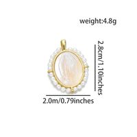 1 Piece Copper Artificial Pearls Shell 18K Gold Plated Inlay Polished Pendant sku image 4
