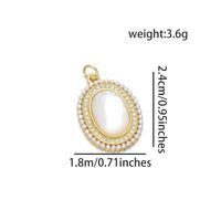 1 Piece Copper Artificial Pearls Shell 18K Gold Plated Inlay Polished Pendant sku image 2