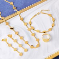 304 Stainless Steel 18K Gold Plated Elegant Simple Style Plating Heart Shape Jewelry Set main image 3