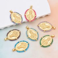 1 Piece Basic Virgin Mary Copper Beaded Plating Pendant Jewelry Accessories main image 1
