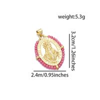 1 Piece Basic Virgin Mary Copper Beaded Plating Pendant Jewelry Accessories sku image 3