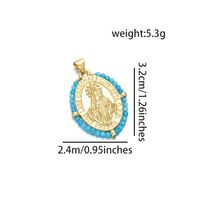 1 Piece Basic Virgin Mary Copper Beaded Plating Pendant Jewelry Accessories sku image 4