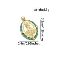 1 Piece Basic Virgin Mary Copper Beaded Plating Pendant Jewelry Accessories sku image 5