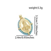 1 Piece Basic Virgin Mary Copper Beaded Plating Pendant Jewelry Accessories sku image 6