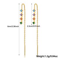 1 Pair Elegant Luxurious Shiny Tassel Plating Inlay Sterling Silver Zircon 18k Gold Plated White Gold Plated Ear Line main image 2