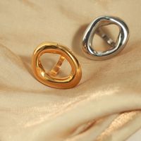 Casual Simple Style Commute Solid Color Titanium Steel Plating Hollow Out 18k Gold Plated Rings main image 10