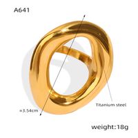 Casual Simple Style Commute Solid Color Titanium Steel Plating Hollow Out 18k Gold Plated Rings main image 2