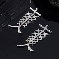 1 Paire Style Ig Arête De Poisson Placage Alliage Plaqué Argent Boucles D'oreilles sku image 1