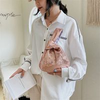 Women's Mini Polyester Solid Color Vintage Style Classic Style Square Open Bucket Bag sku image 6