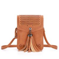Women's Small Pu Leather Solid Color Vintage Style Classic Style Square Magnetic Buckle Saddle Bag sku image 3