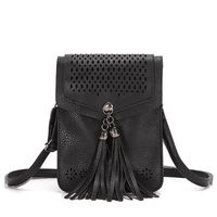 Women's Small Pu Leather Solid Color Vintage Style Classic Style Square Magnetic Buckle Saddle Bag sku image 1