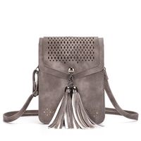 Women's Small Pu Leather Solid Color Vintage Style Classic Style Square Magnetic Buckle Saddle Bag sku image 4