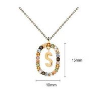 Fashion Letter Sterling Silver Plating Zircon Pendant Necklace main image 2