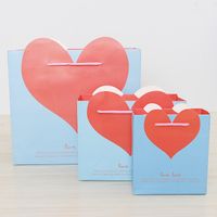 Fashion Love Clothing Packaging Paper Bag White Cardboard Cosmetics Gifts Universal Shopping Tote Bag Wholesale sku image 3