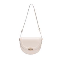 Women's Pu Solid Color Classic Style Sewing Thread Saddle Shape Magnetic Buckle Shoulder Bag sku image 2