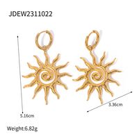 304 Stainless Steel IG Style Retro Plating Sun Earrings Necklace sku image 1