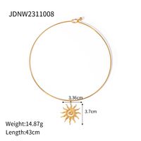 304 Stainless Steel IG Style Retro Plating Sun Earrings Necklace sku image 2
