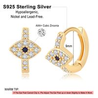 1 Pair Elegant Triangle Devil's Eye Heart Shape Plating Inlay Copper 3a Zircon 14k Gold Plated Drop Earrings main image 6