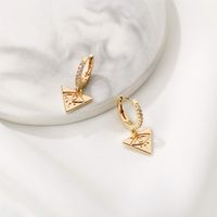 1 Pair Elegant Triangle Devil's Eye Heart Shape Plating Inlay Copper 3a Zircon 14k Gold Plated Drop Earrings main image 7