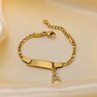 IG Style Simple Style Letter 201 Stainless Steel Plating Inlay Zircon Girl'S Bracelets main image 8