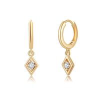 1 Pair Elegant Triangle Devil's Eye Heart Shape Plating Inlay Copper 3a Zircon 14k Gold Plated Drop Earrings sku image 4