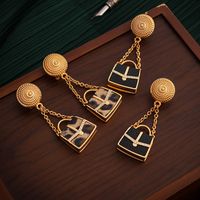 1 Pair Glam Retro Bag Plating Alloy 18k Gold Plated Drop Earrings main image 1