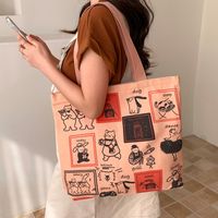 Women's Cute Cartoon Canvas Shopping Bags sku image 21