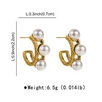 1 Pair Vintage Style Modern Style Simple Style Flower Inlay Stainless Steel Artificial Pearls Earrings main image 2