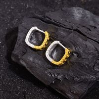 1 Par Estilo Ig Geométrico Enchapado Cobre Aretes main image 4