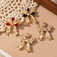 1 Pair Romantic Sweet Bow Knot Plating Inlay Alloy Glass 14k Gold Plated Drop Earrings main image 3