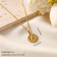 Vintage Style Sun Stainless Steel Plating 18k Gold Plated Pendant Necklace sku image 5