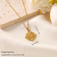 Vintage Style Sun Stainless Steel Plating 18k Gold Plated Pendant Necklace sku image 1
