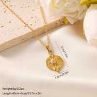 Vintage Style Sun Stainless Steel Plating 18k Gold Plated Pendant Necklace sku image 2