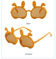 Lindo Dulce Orejas De Conejo Ordenador Personal Espejo De Forma Especial Fotograma Completo Gafas De Sol Para Niños sku image 2