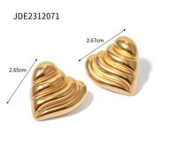 1 Pair IG Style Heart Shape Plating 316 Stainless Steel  Ear Studs main image 2