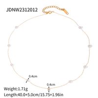 Elegant Simple Style Geometric Stainless Steel Plating Inlay Artificial Pearls Zircon 18k Gold Plated Necklace sku image 1