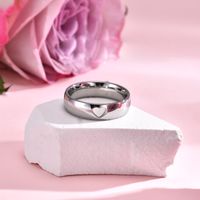 304 Stainless Steel Romantic Simple Style Heart Shape Zircon Rings main image 5