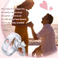 304 Stainless Steel Romantic Simple Style Heart Shape Zircon Rings main image 3