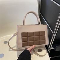 Women's Pu Leather Solid Color Vintage Style Classic Style Square Zipper Handbag main image 5