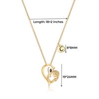 Elegant Letter Heart Shape Horse Copper Plating Inlay Zircon 14k Gold Plated Pendant Necklace main image 2