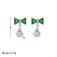 1 Pair Sweet Bow Knot Stainless Steel Zircon White Gold Plated Drop Earrings main image 3