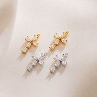 1 Piece Simple Style Cross Sterling Silver Plating Inlay Pendant Jewelry Accessories main image 5